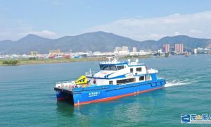 澳龍船艇承建32米鋁合金雙體風電運維船“虹茂運維11”成功試航
